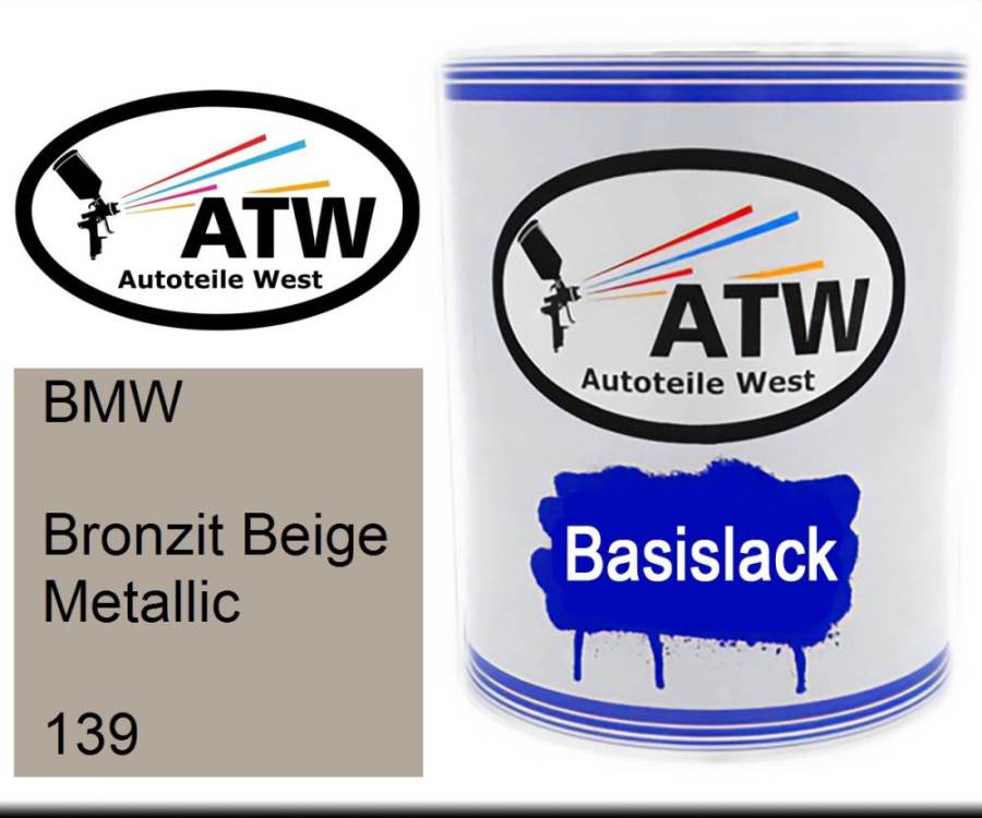 BMW, Bronzit Beige Metallic, 139: 1L Lackdose, von ATW Autoteile West.